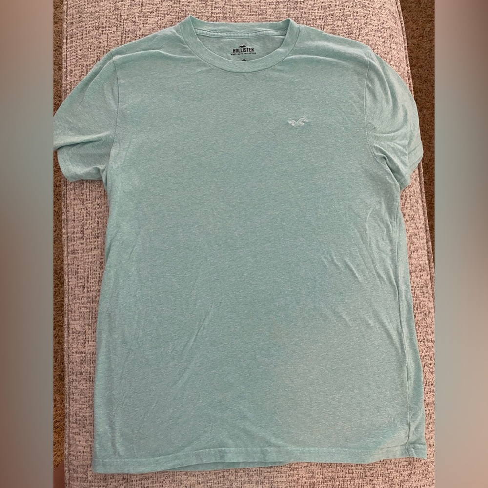 Hollister Men's Aqua Short Sleeve Tee